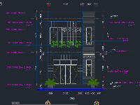 [ CAD,3DMAX]Thiết kế nhà phố 2 tầng 5.4x14m (Kiến trúc ,kết cấu ,điện nước)
